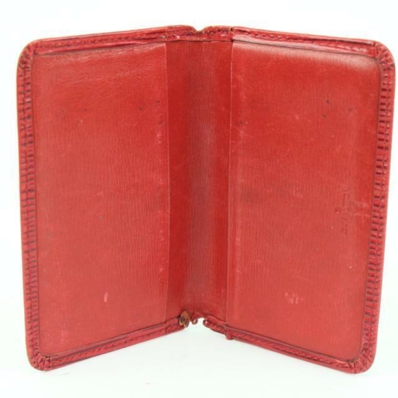 Louis Vuitton Red Epi Leather Porte Cartes Card Holder Wallet Insert - Picture 3 of 7